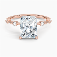 Aimee Diamond Engagement Ring 18k RoseGold Radiant Lab Diamond