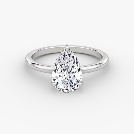 Pear Shape Diamond Ring Solitaire 925 Silver Oval Diamond Travel Ring