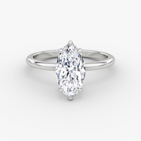 925 Silver Engagement Ring Marquise Moissanite Diamond Ring