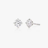 10k Gold Emerald Moissanite Diamond Earrings