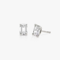 10k Gold Round Moissanite Diamond Earrings