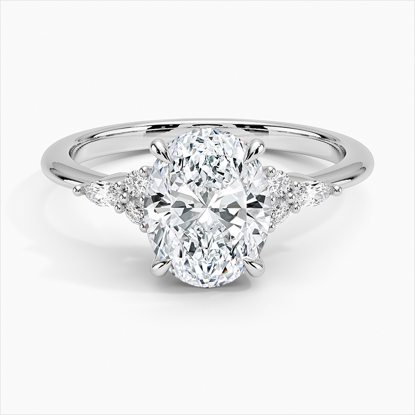 925 Silver Aria Perfect Fit Three Stone Diamond Engagement Ring