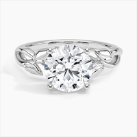 Lab Diamond Round Diamond Designer 10k Gold Engagement Ring