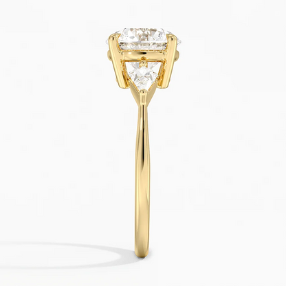 Luxe Cometa Three Stone 10k Gold Diamond Engagement Ring