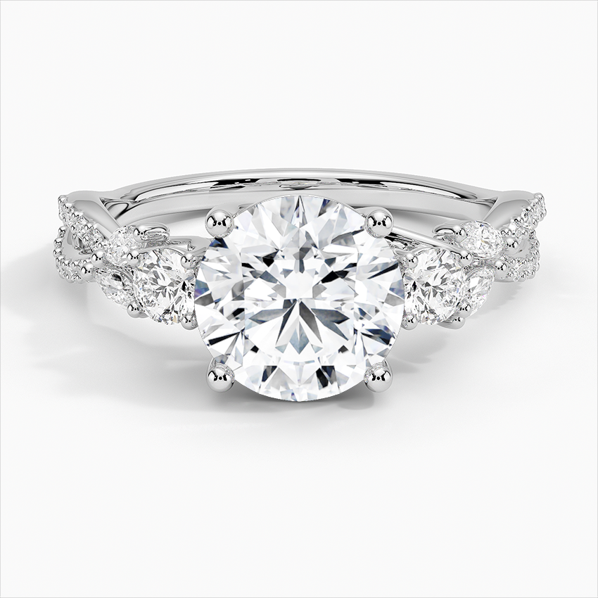 Luxe Willow Three-Stone Diamond 10k Gold Engagement Ring