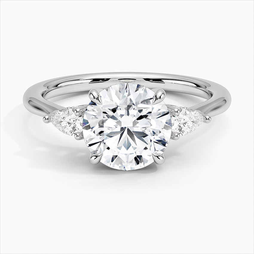 Opera Three Stone Diamond 10k Gold Engagement Ring