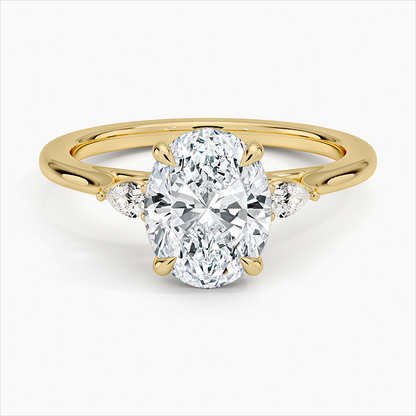 Aria Three Stone Diamond Engagement Ring 10k Gold