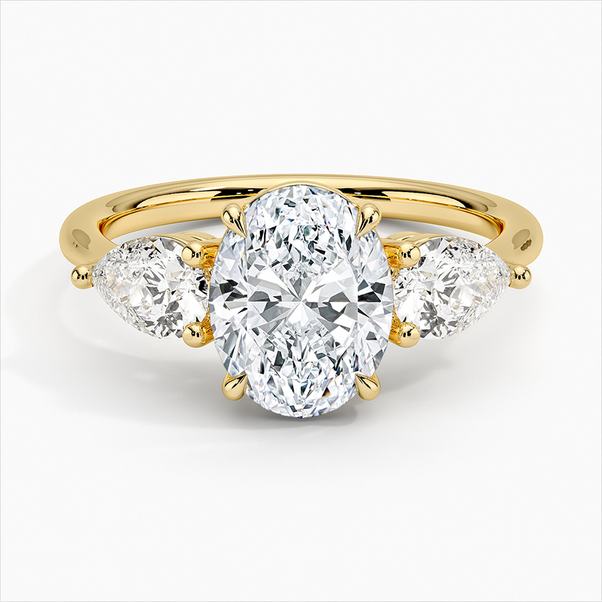 Opera Three Stone Diamond 10k Gold Engagement Ring