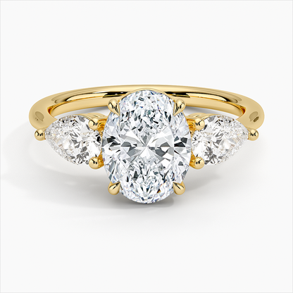 Opera Three Stone Diamond 10k Gold Engagement Ring