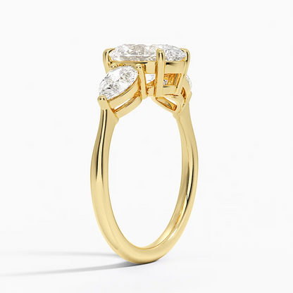 Opera Three Stone Diamond 10k Gold Engagement Ring