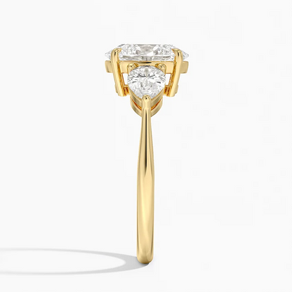 Opera Three Stone Diamond 10k Gold Engagement Ring