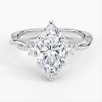 Petite Twisted Vine Three Stone Diamond 10kGold Engagement Ring