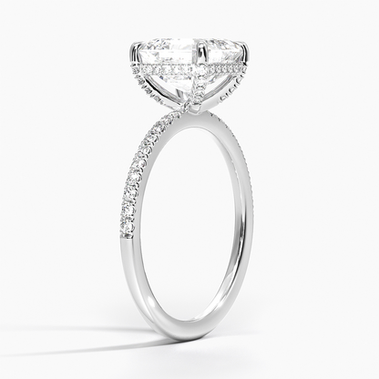 Engagement Ring Asscher Diamond Moissanite Diamond 10k Gold