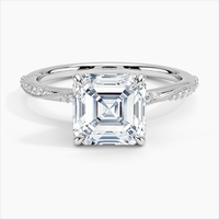 Engagement Ring Asscher Diamond Diamond Solitaire 925 Silver