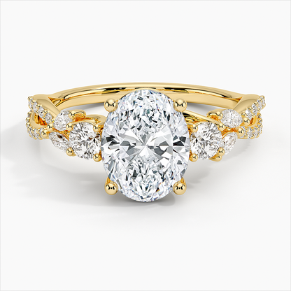 Luxe Willow Three Stone 10k Gold Diamond Engagement Ring