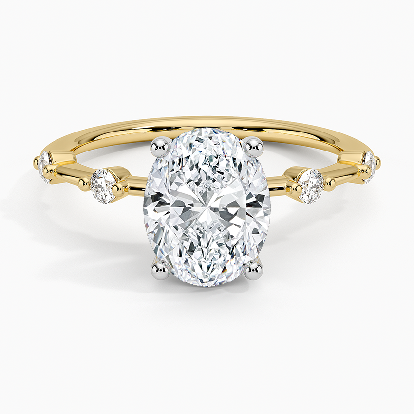 Nadia Diamond 10k Gold Ring with Aria Contoured Diamond Ring