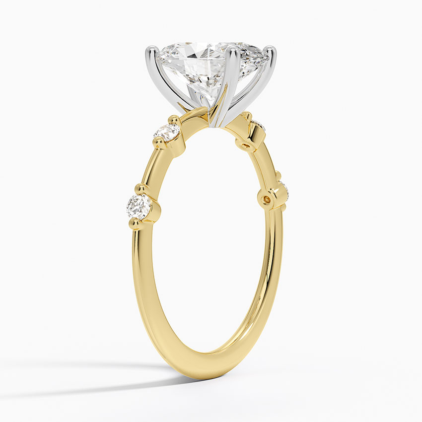 Nadia Diamond 10k Gold Ring with Aria Contoured Diamond Ring