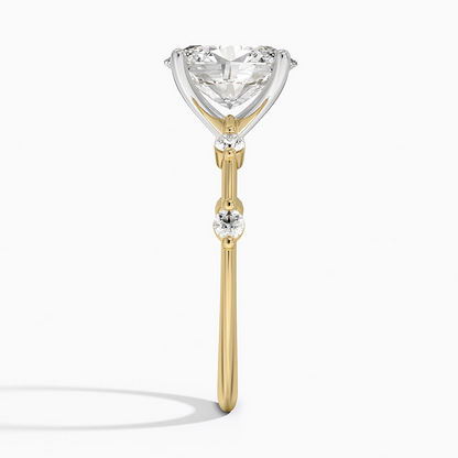 Nadia Diamond 10k Gold Ring with Aria Contoured Diamond Ring