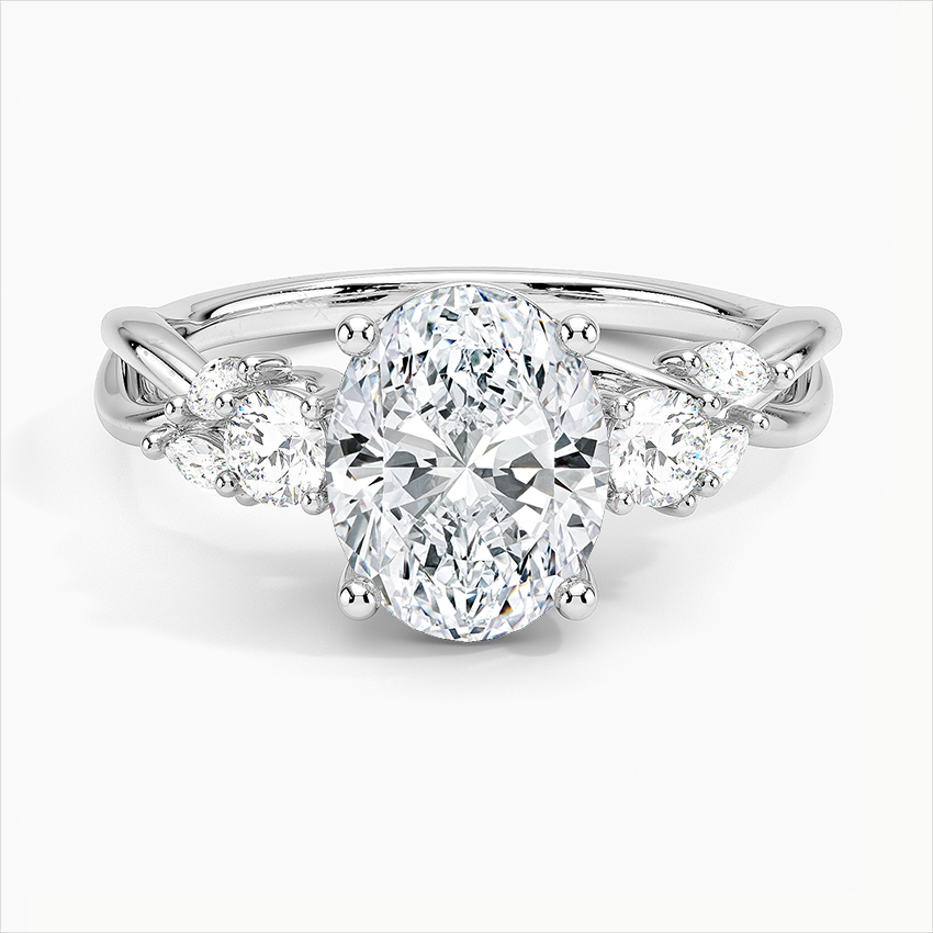 Willow Three Stone Diamond Engagement Ring 925 Silver