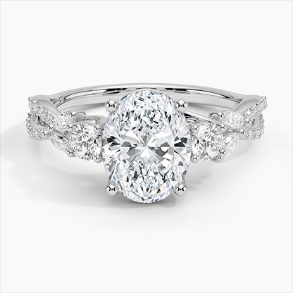 Luxe Willow Three Stone Diamond Engagement Ring