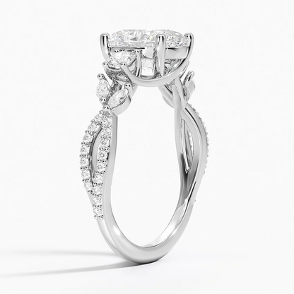 Luxe Willow Three Stone Diamond Engagement Ring