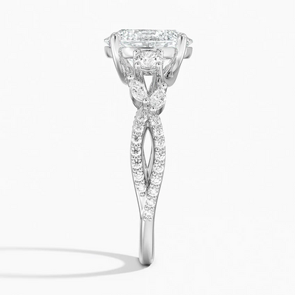 Luxe Willow Three Stone Diamond Engagement Ring