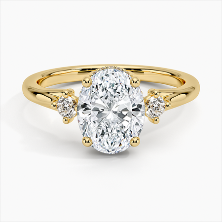 Floating Three Stone Diamond Engagement Ring