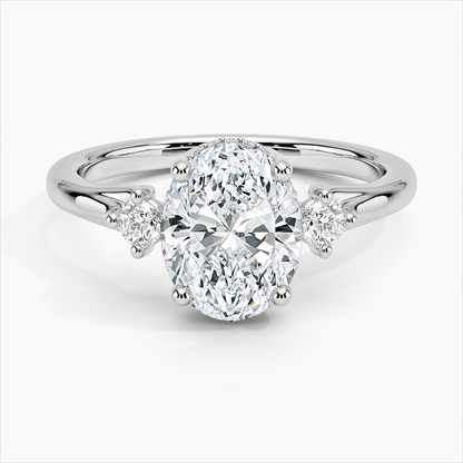 Floating Three Stone Diamond Engagement Ring