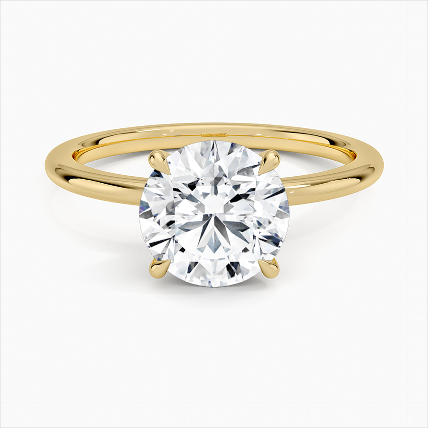 14k Gold Round Diamond Ring Petite Elodie 1.5mm Engagement Ring