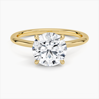 14k Gold Round Diamond Ring Petite Elodie 1.5mm Engagement Ring