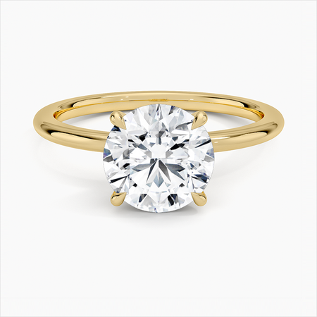 14k Gold Round Diamond Ring Petite Elodie 1.5mm Engagement Ring