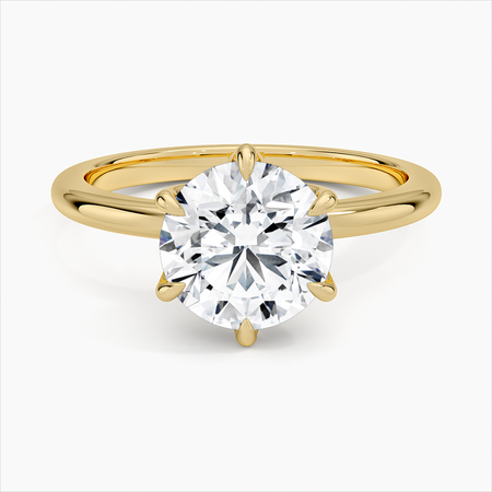 Esme 1.8mm Engagement Ring Round Diamond Ring 10k Gold Engagement Ring