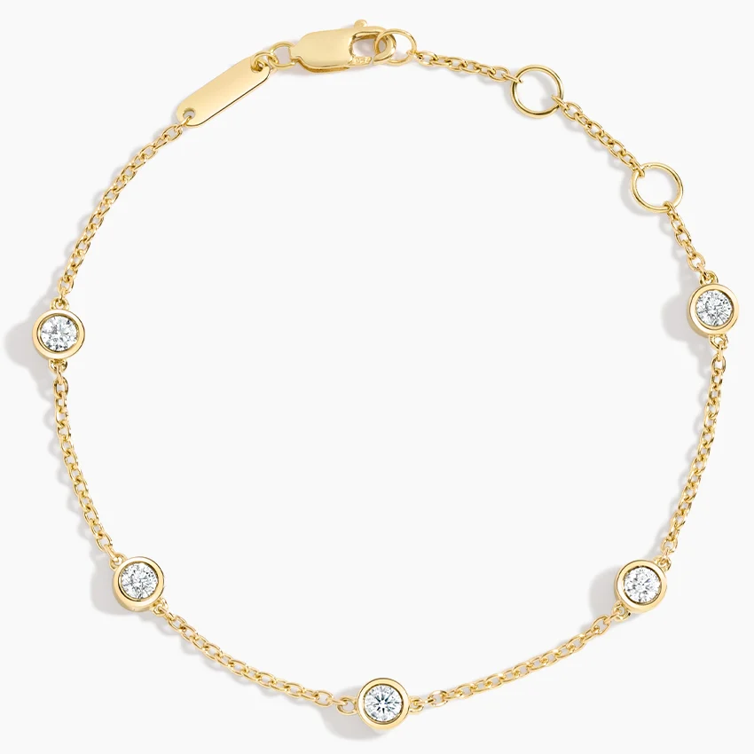 Marquesa Strand Diamond Bracelets 10k Gold Moissanite Diamond