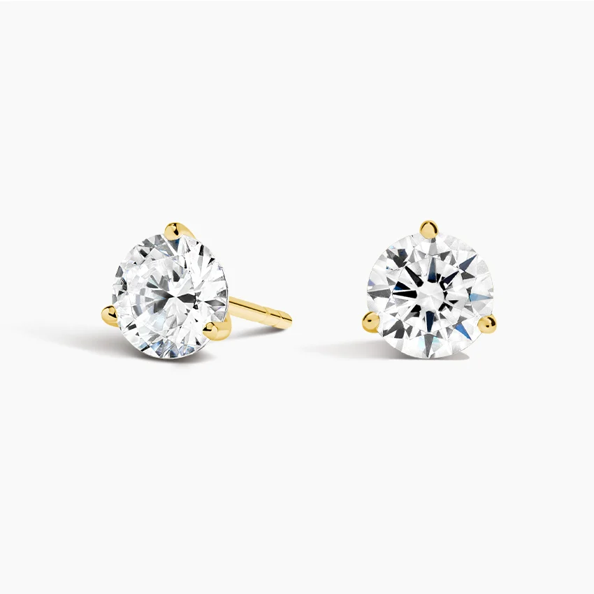 Perfect Martini Stud Earrings 10k Gold Earrings Moissanite Diamond