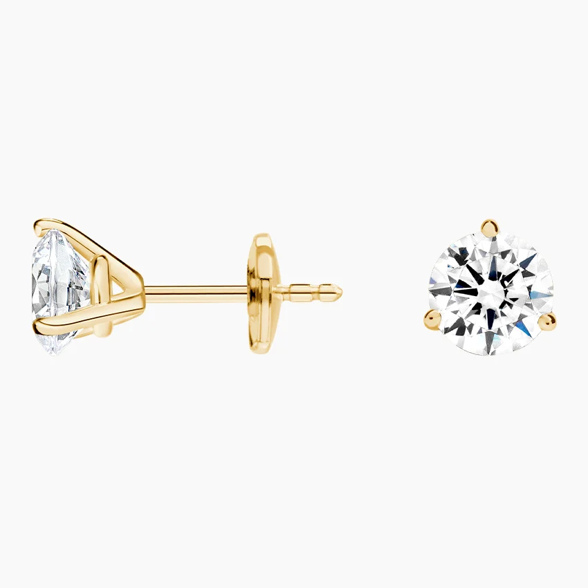 Perfect Martini Stud Earrings 10k Gold Earrings Moissanite Diamond