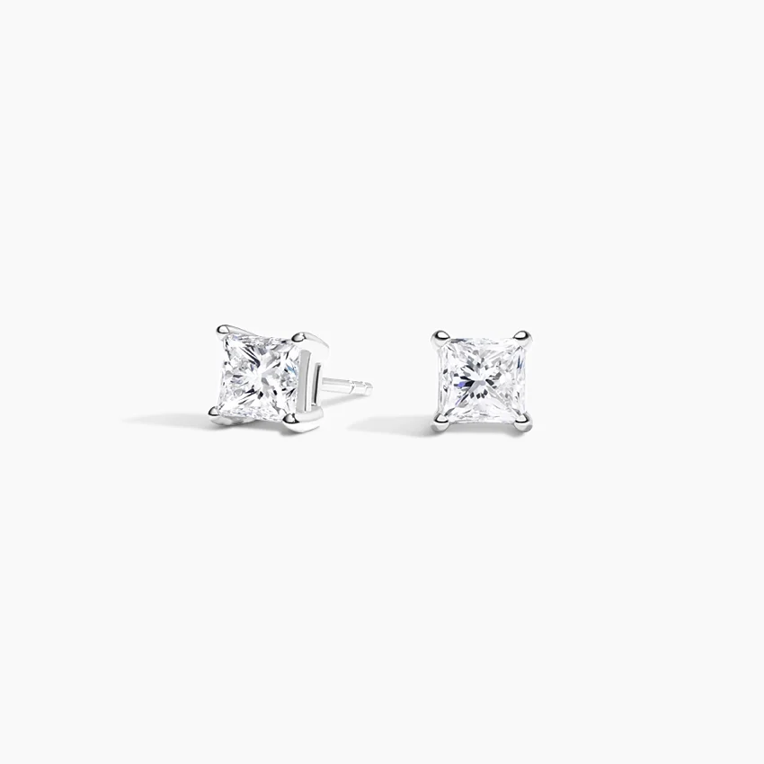 Princess Diamond Stud Earrings Moissanite Jewelry Women Jewelry 10k Gold