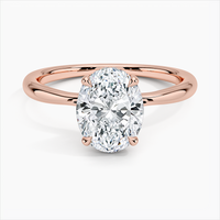 Freesia Hidden Halo Lab Diamond Engagement Ring 10k RoseGold