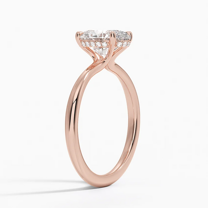 Freesia Hidden Halo Lab Diamond Engagement Ring 10k RoseGold