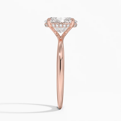 Freesia Hidden Halo Lab Diamond Engagement Ring 10k RoseGold