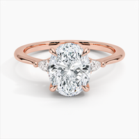 Aria Three-Stone Diamond Ring 18k RoseGold Oval Diamond