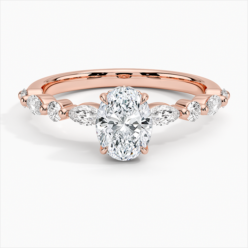 Versailles Hidden Diamond Ring 18k RoseGold Halo Engagement Ring