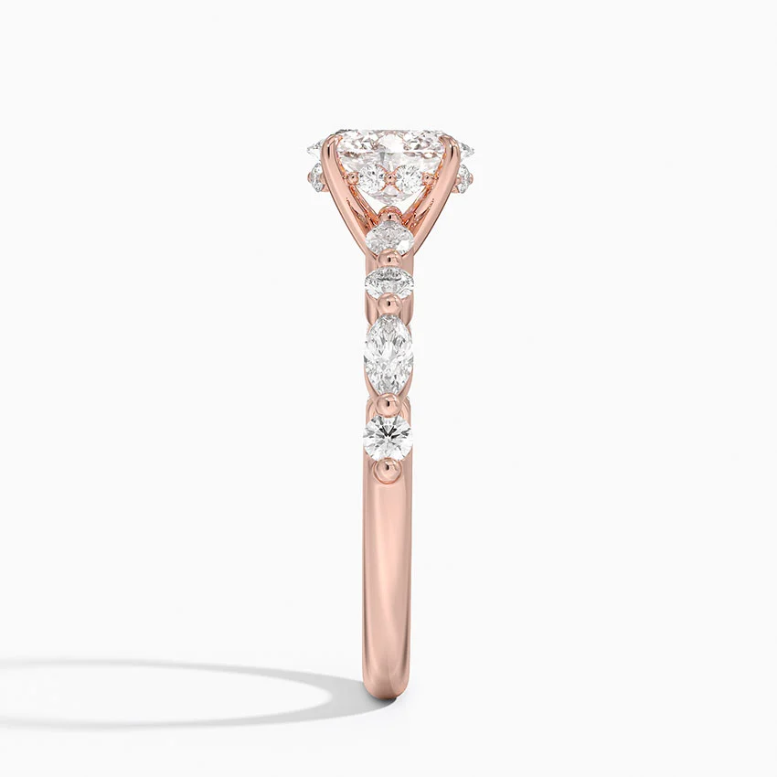 Versailles Hidden Diamond Ring 18k RoseGold Halo Engagement Ring