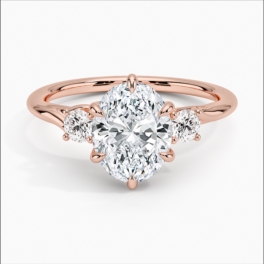 Delilah Three-Stone Diamond Ring 18k RoseGold Engagement Ring