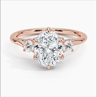 Delilah Three-Stone Diamond Ring 18k RoseGold Engagement Ring