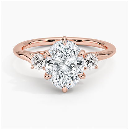 Delilah Three-Stone Diamond Ring 18k RoseGold Engagement Ring