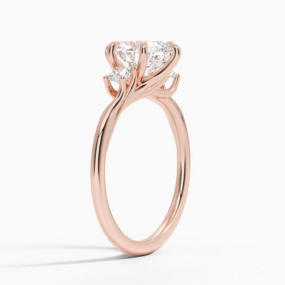 Delilah Three-Stone Diamond Ring 18k RoseGold Engagement Ring