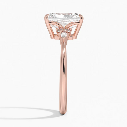 Nadia Three-Stone Diamond Ring 10k RoseGold Engagement Ring