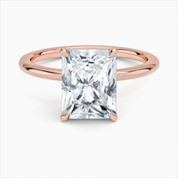 Petite Elodie 1.5mm Ring 10k RoseGold Engagement Ring Radiant Diamond