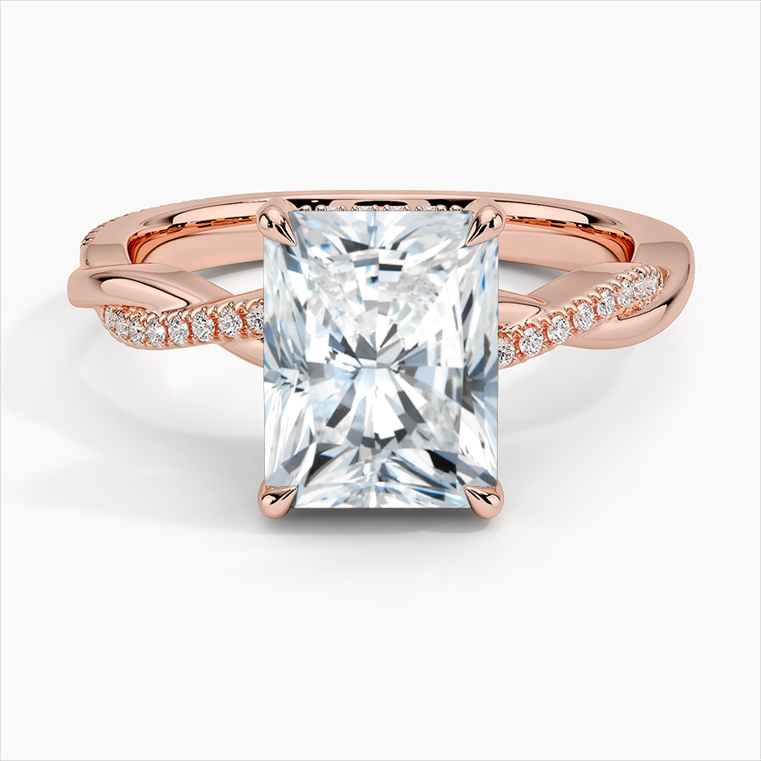 Hidden Pavé Diamond Ring Diamond Ring 18k RoseGold Engagement Ring