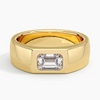 White Gold Wedding Ring 1ct Diamond 5mm Men's Wedding Ring